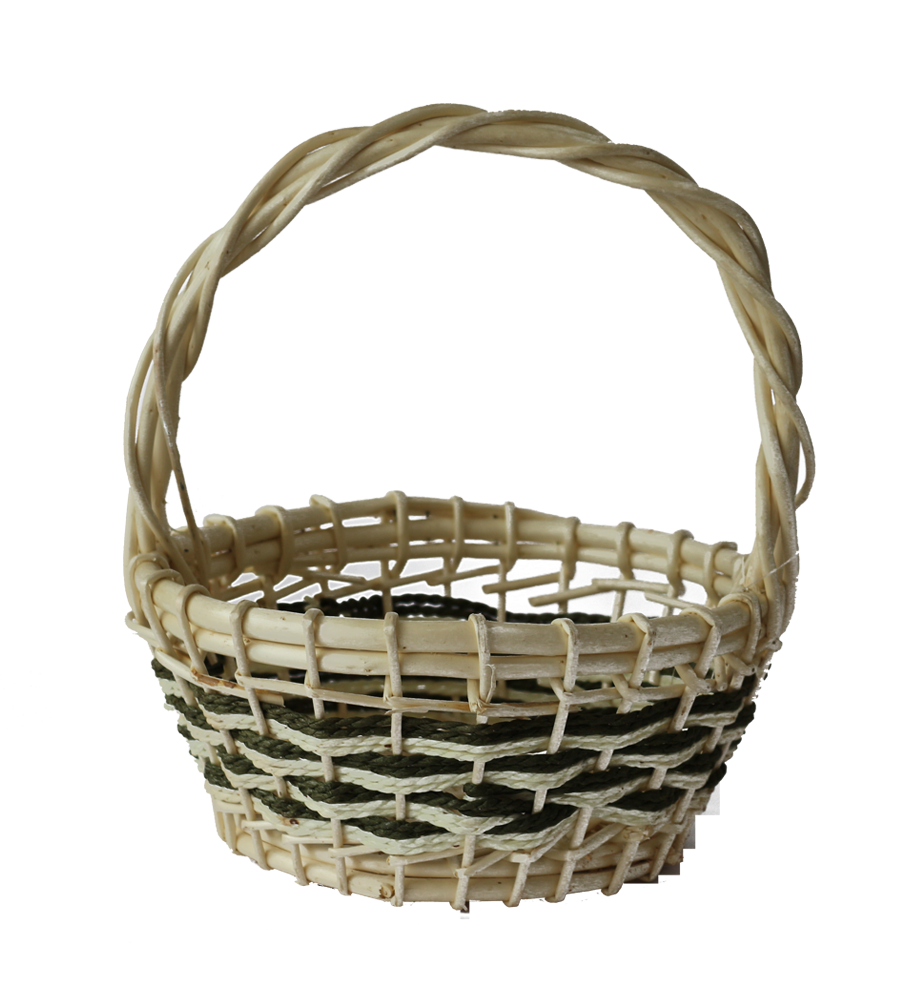 Cane Basket White & Brown